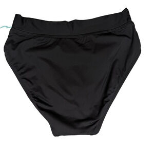 Kona Sol Swimsuit Bottoms Only Black Small 4-6 Medium Coverage High Waist NWT